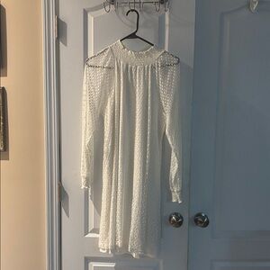 Stylish Textured White Dress